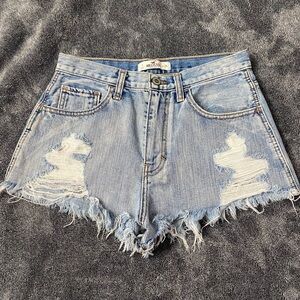 Hollister High-Rise Distressed Denim Cutoff Short Shorts - Size 3 / W26